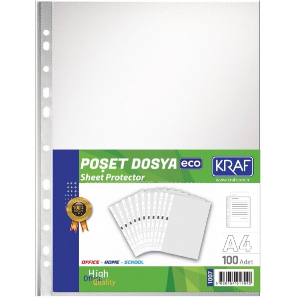 Kraf Poşet Dosya A4 ECO 100 LÜ 1007