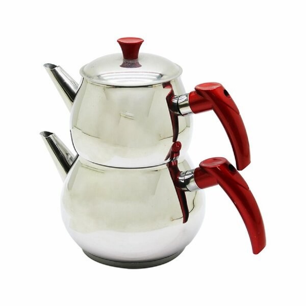 EMS MAR ( AİLE ) ( BÜYÜK ) BOY KÜRE ÇELİK ÇAYDANLIK SETİ ( ÜST: 1.2LT & ALT: 2LT )