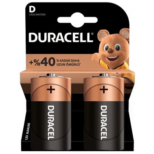 DURACELL PİL 2 Lİ D BÜYÜK BOY LR-20